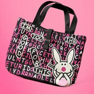 Vintage Y2K Happy Bunny Jim Benton canvas tote
